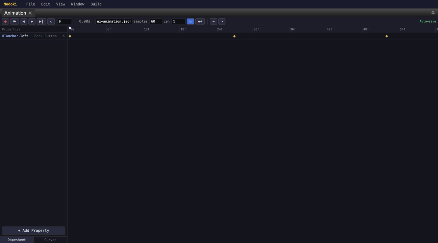 Dopesheet view